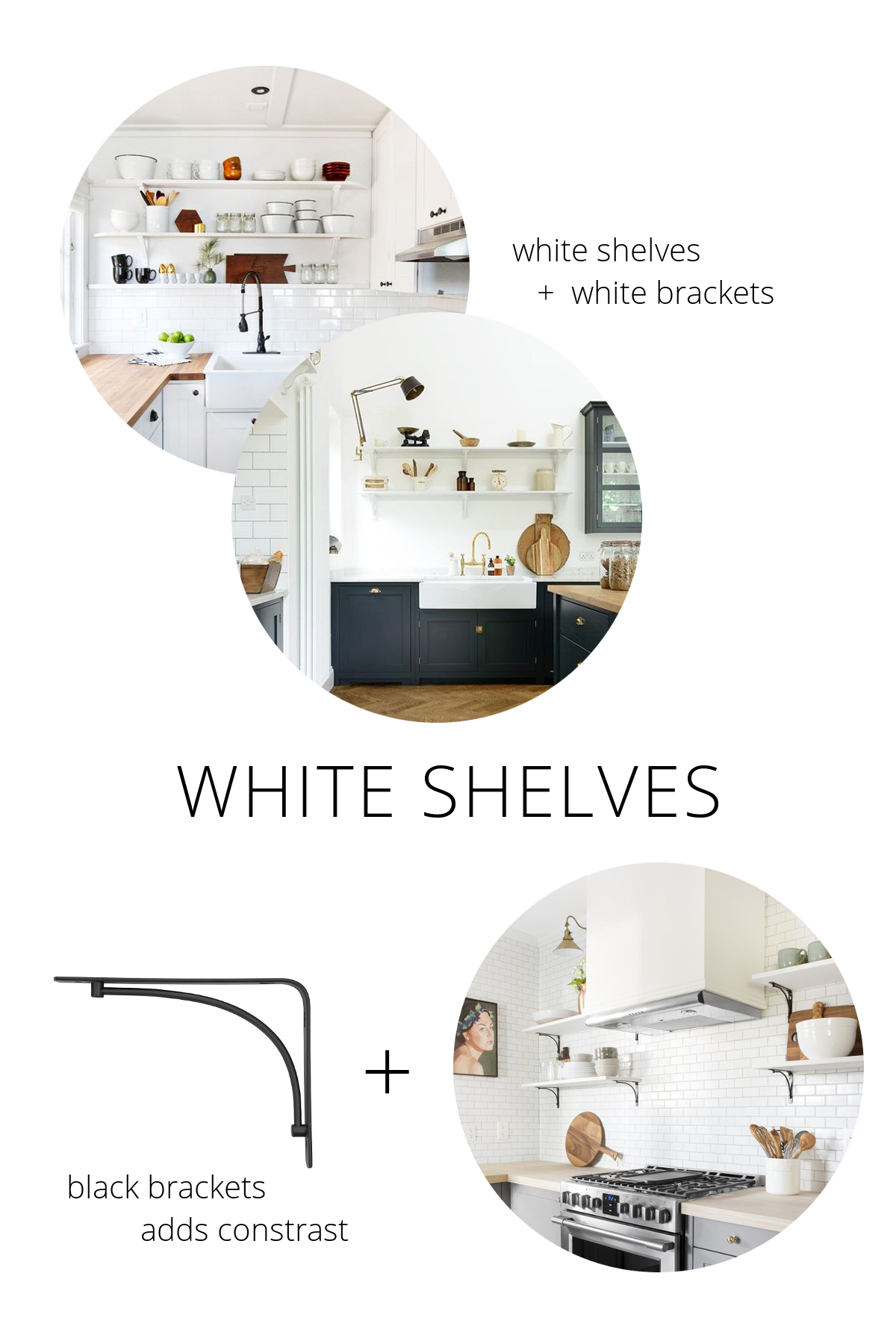 white kitchen shelves
