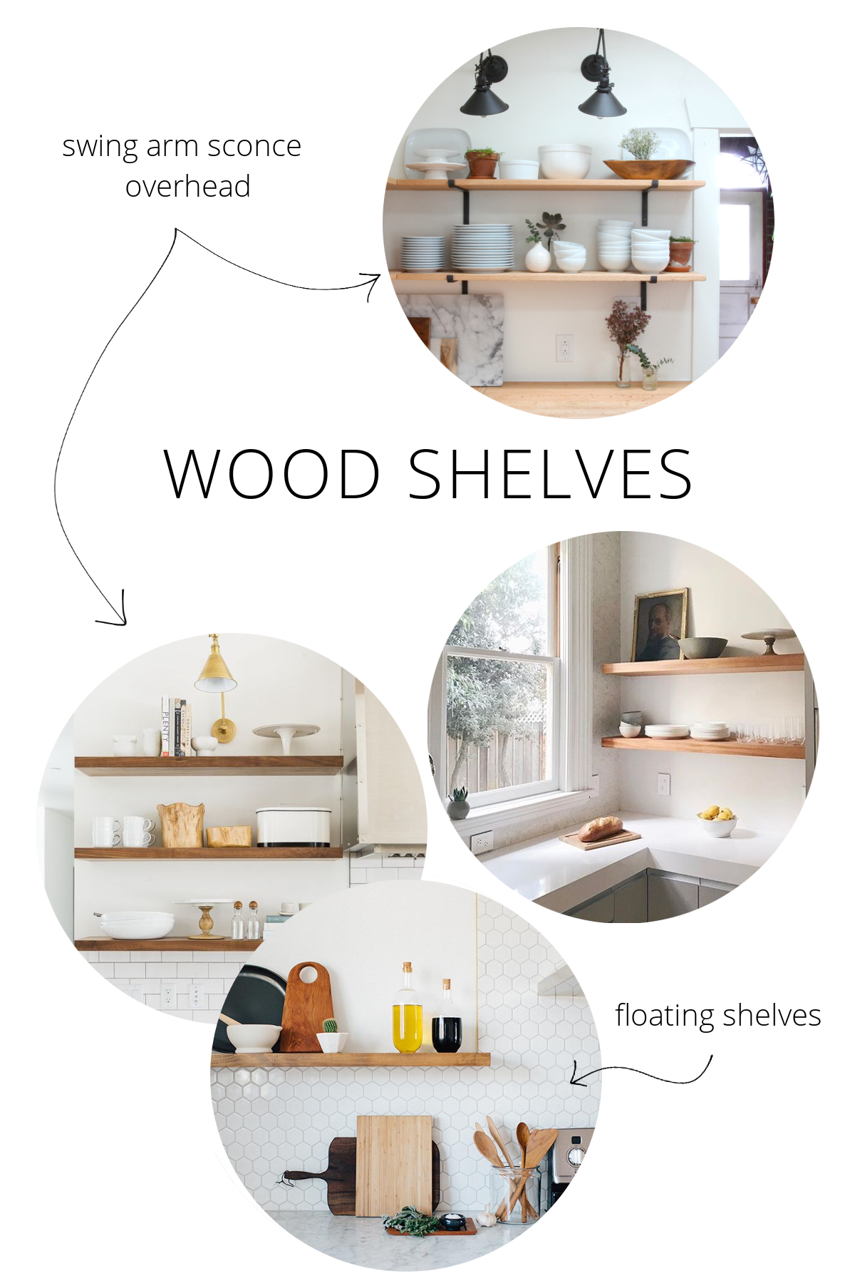 wood kitchen shelves
