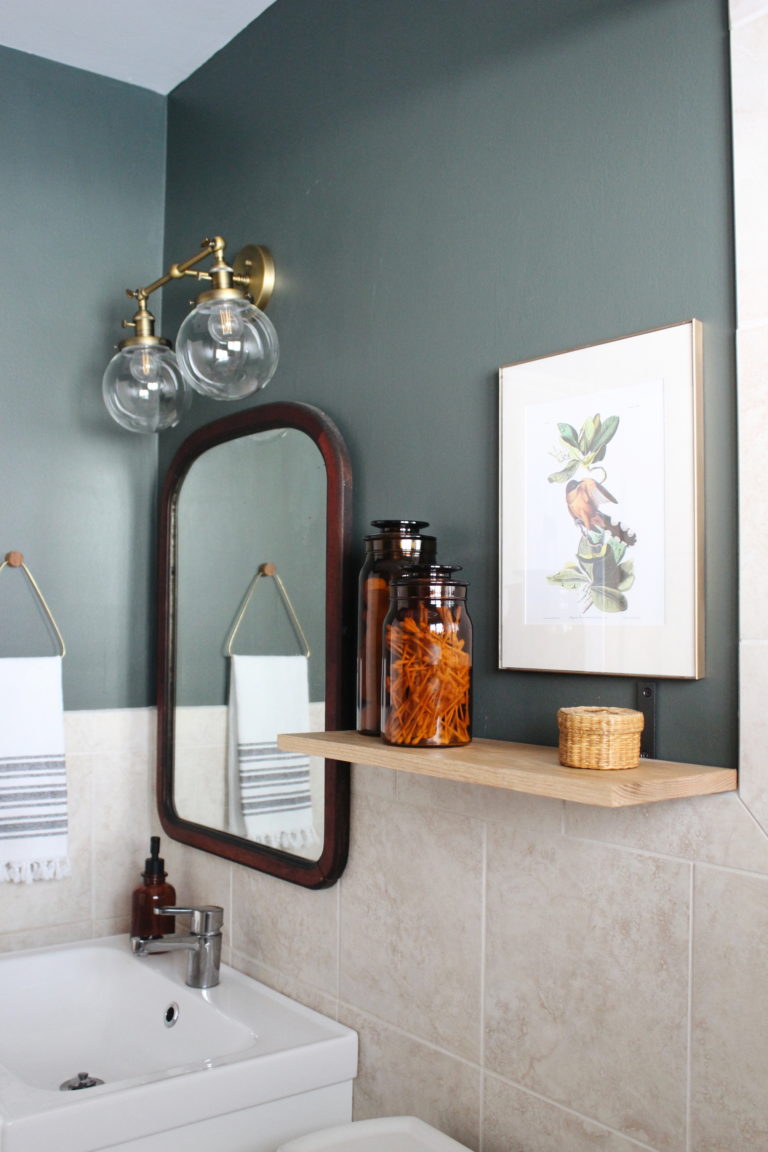 Moody Green Bathroom Makeover One Room Challenge Week 6 Turning It Home